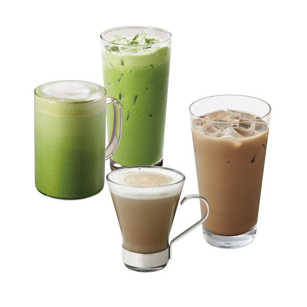 山中湖　村Cafe やどり木　抹茶ラテ ほうじ茶ラテ